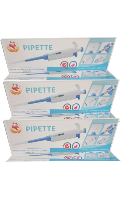 Kit de Pipetas Automáticas Variables de un solo Canal 100-1000uL , 10-100uL, 2-20uL kit3