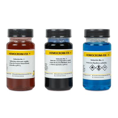 Hemocrom-Fix Kit 3x100 mL con Solución Fijadora Golden Bell 82210-100