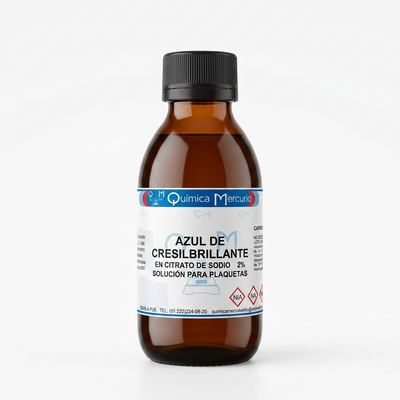 Azul de Cresil Brillante en Citrato de Sodio Cloruro 2% Para Plaquetas 125 mL Química Mercurio QMA1497