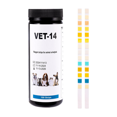Tiras Reactivas Uroanalisis Veterinario 14 Parametro C 100 Vet14