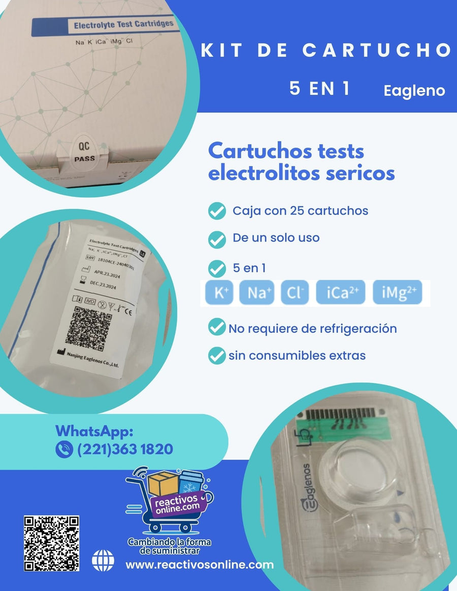 Cartucho Electrolítos Séricos Quimica Seca 25 Cartuchos Card5Vet