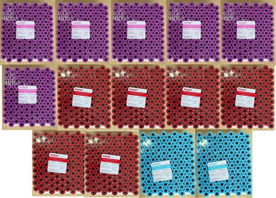 Paquete2 de Tubos  6 Lila, 6 Rojo, 2 Azul  1400 Tubos TPQ2
