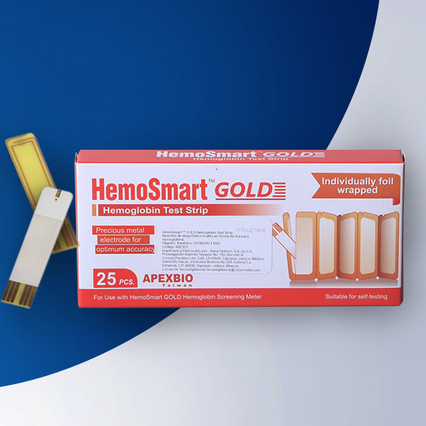 Tira de Prueba para Hemoglobina para HEMOSMART GOLD Caja C 25 ABC02T