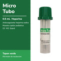 Microtubo Verde Heparina de Sodio 0.5mL Muestra Capilar