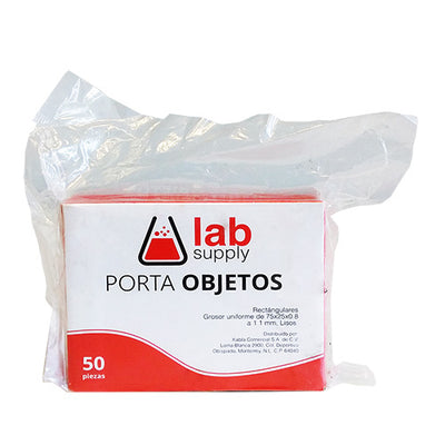 Portaobjetos de Vidrio 25 x 75 mm Bordes Rectos C/50 Pz 7101