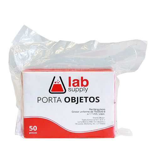 Portaobjetos de Vidrio 25 x 75 mm Bordes Rectos C/50 Pz 7101