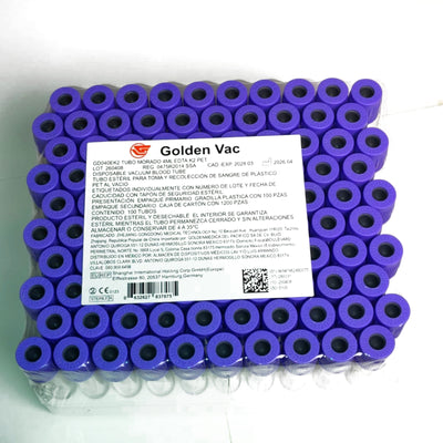 Tubo de Extracción de Sangre Lila 4ml EDTA K2 c/100 GD040EK2