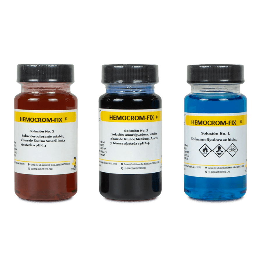Hemocrom-Fix Kit 3x100 mL con Solución Fijadora Golden Bell 82210-100