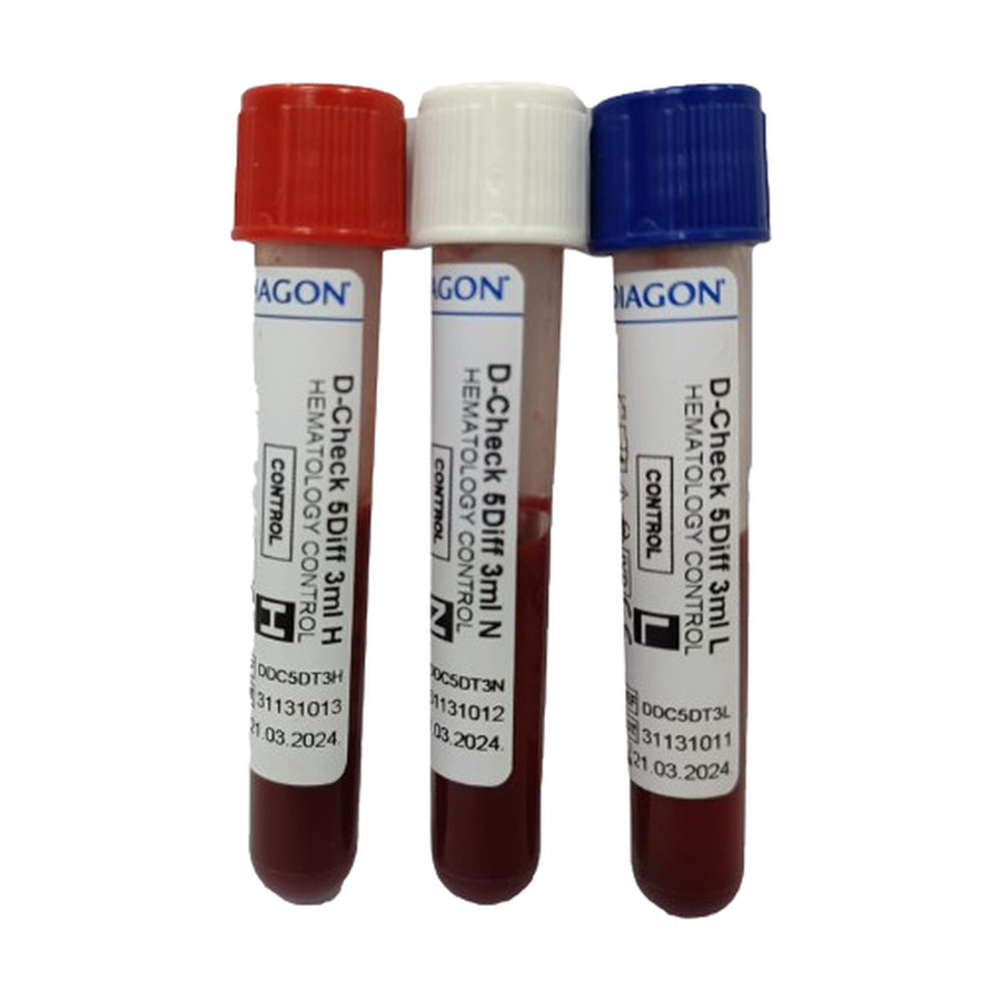 Kit de Controles de Hematología 5 Diff — Bajo, Normal y Alto 3.0 ml (DCHECK-5D)