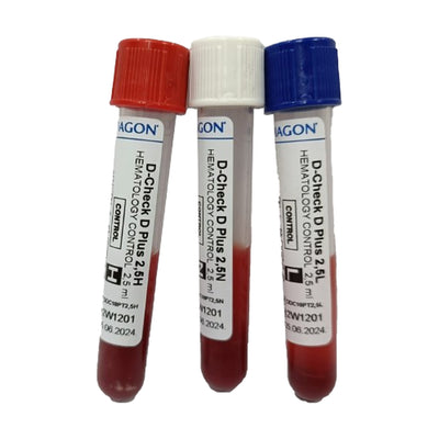 Kit de Controles de Hematología — Bajo, Normal y Alto 2.5 ml (DCHECK-D Plus)