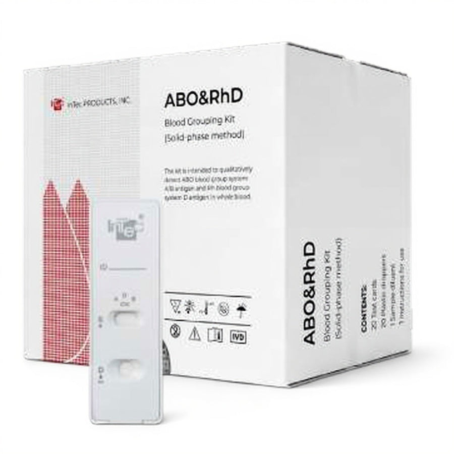 Grupo Sanguíneo ABO y RhD C/20 Pbs Prueba Rápida INTEC NT02011 — Lote Promoción