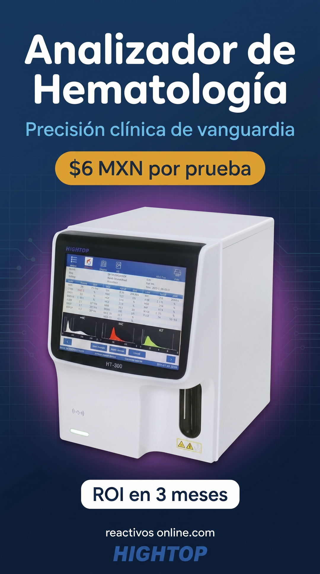 Analizador de Hematología HIGHTOP HT-300