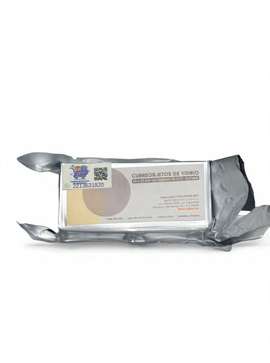 Cubreobjetos de Vidrio 22 x 22 mm Espesor 0.13-0.17 mm C/150 Pz 7201-22EP