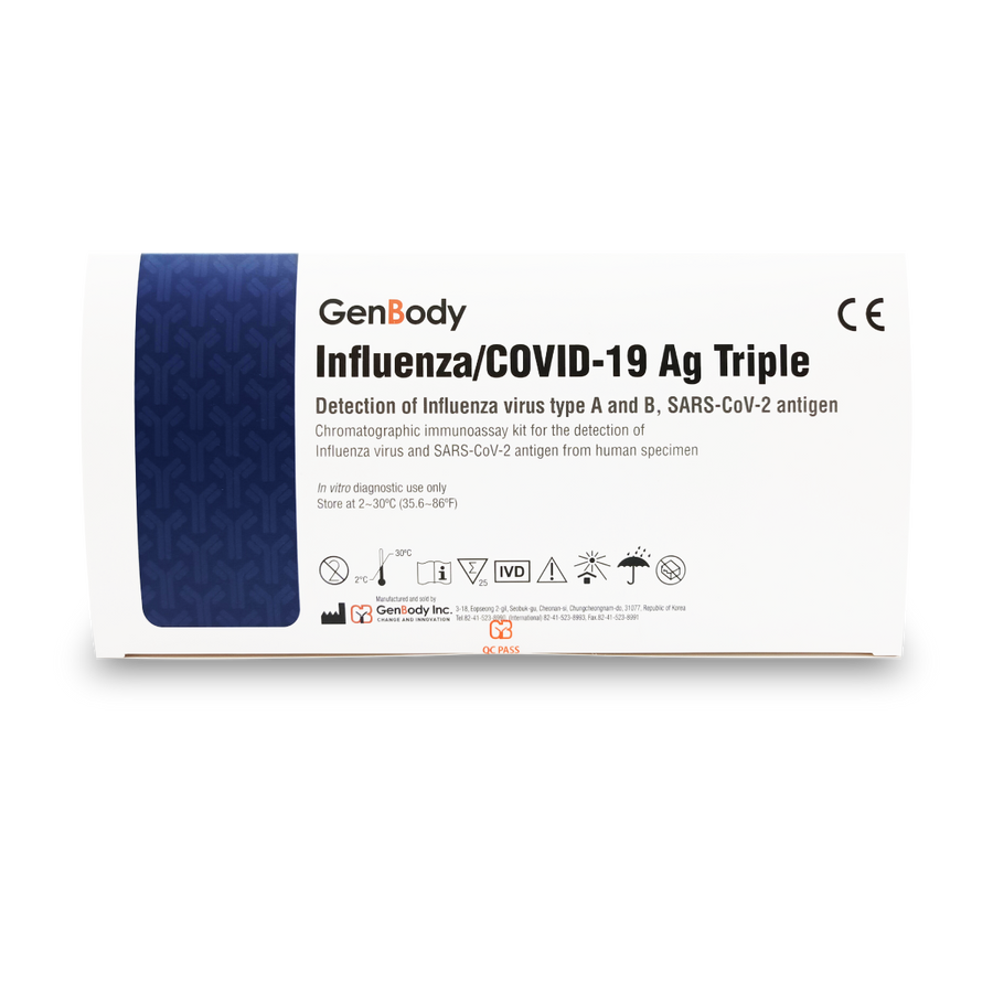 Influenza/Covid-19 Ag Triple C/25 Pbs Prueba Rápida GenBody GB01N/CO