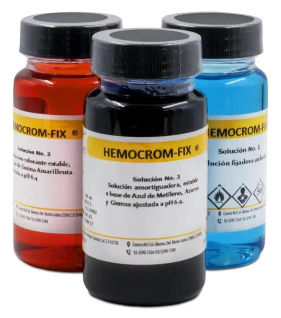 Hemocrom-Fix Kit 3x100 mL con Solución Fijadora Golden Bell 82210-100
