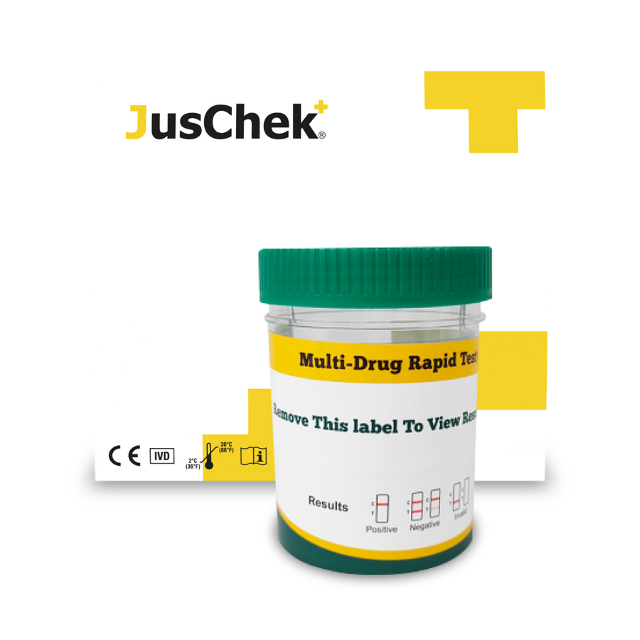 Frasco Multidroga 3x1 COC-AMP-THC C/25 Pbs Prueba Rápida JusChek JCDC-03-A