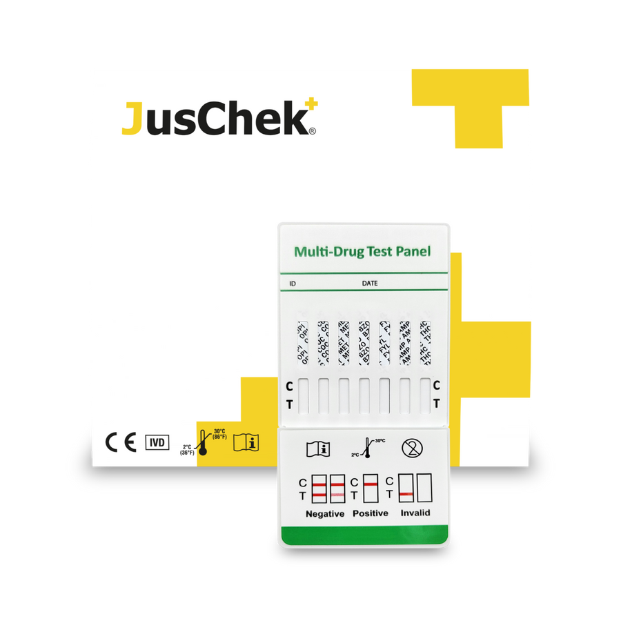 Panel Multidroga 5x1 COC-BAR-AMP-MET-THC C/25 Pbs Prueba Rápida JusChek JCDP-05-C