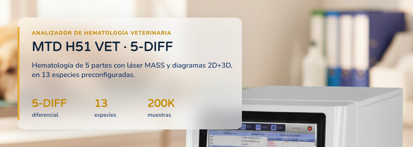 ANALIZADOR HEMATOLOGIA DIFF 6 PARTES MTD H51 Veterinaria H51Vet