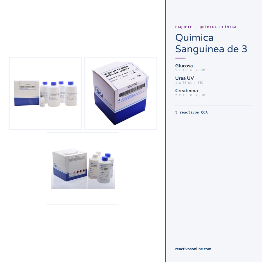 Paquete Química Sanguínea de 3 — Reactivos QCA
