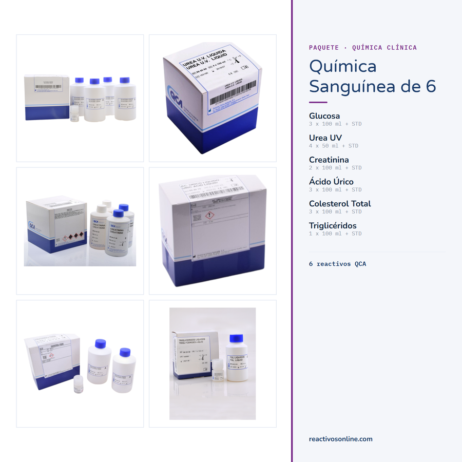 Paquete Química Sanguínea de 6 — Reactivos QCA