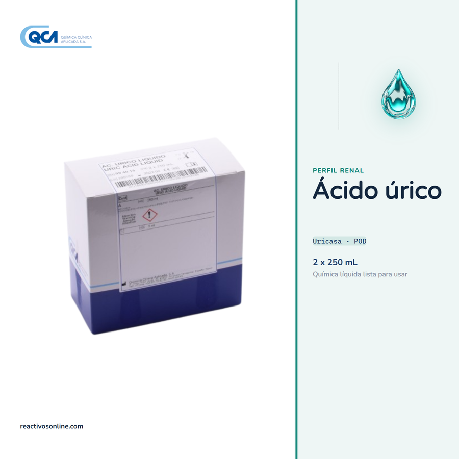 Reactivo Acido Urico 3 x 100 ml + STD QCA 994020