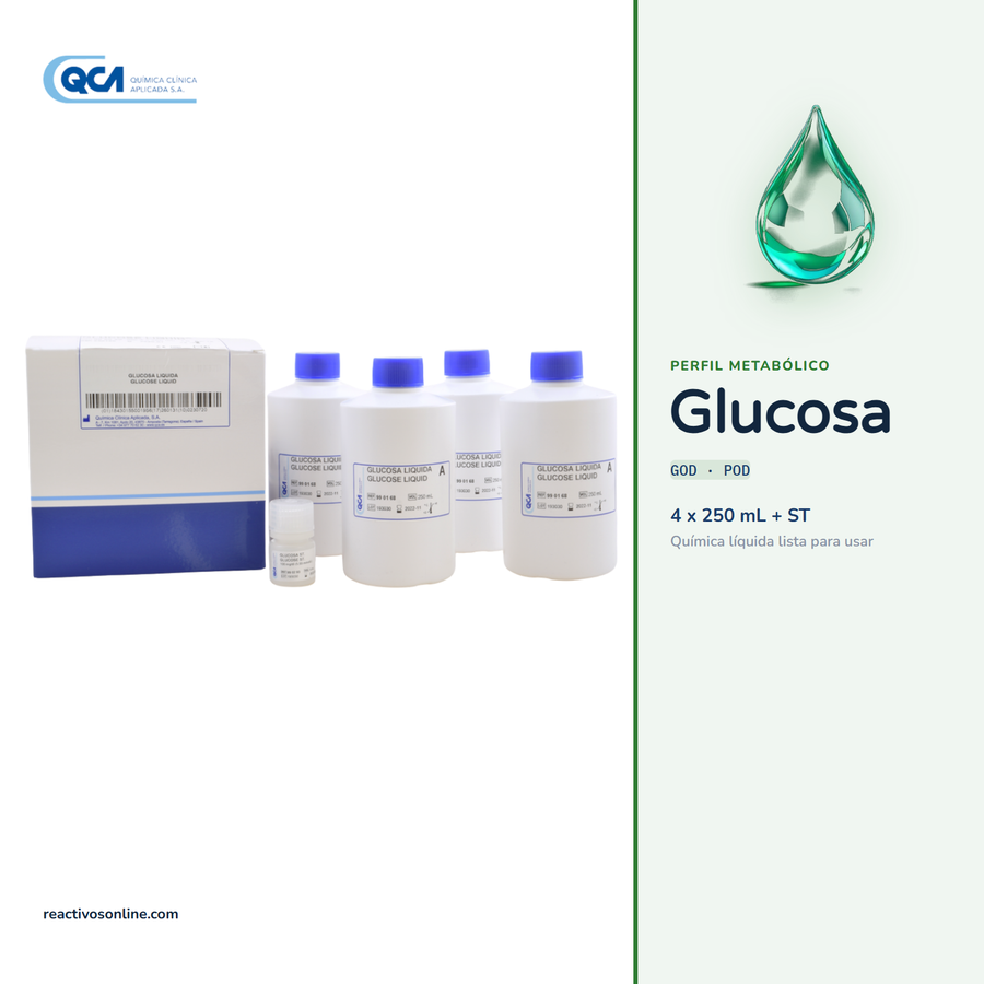Reactivo Glucosa 1 x 100 ml + STD QCA 998225
