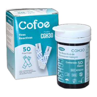 Tiras de Glucosa COFOE CGH30 C/50 Pzas COFOE-T1X50