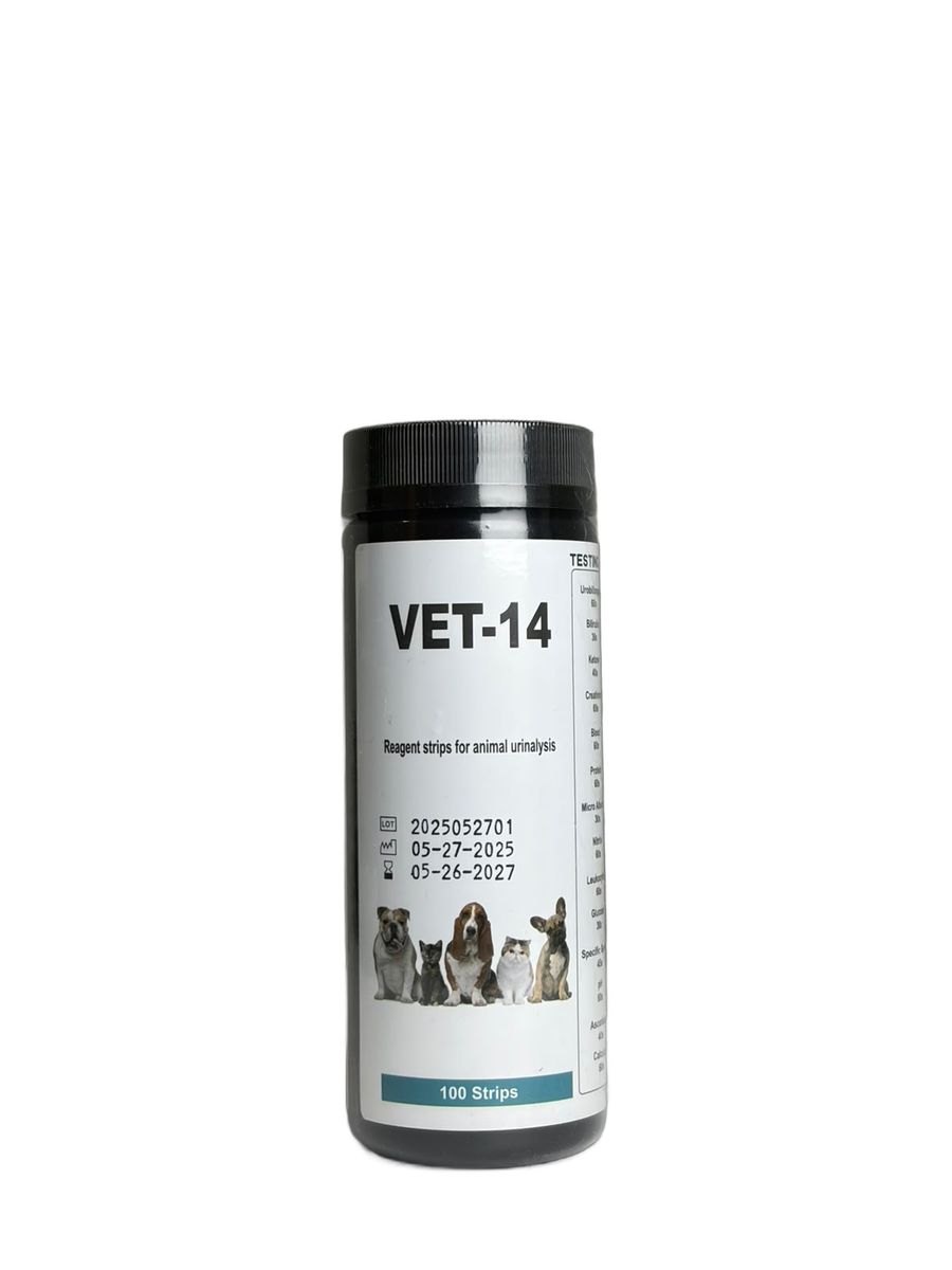 Tiras Reactivas Uroanalisis Veterinario 14 Parametros C/100 Vet14